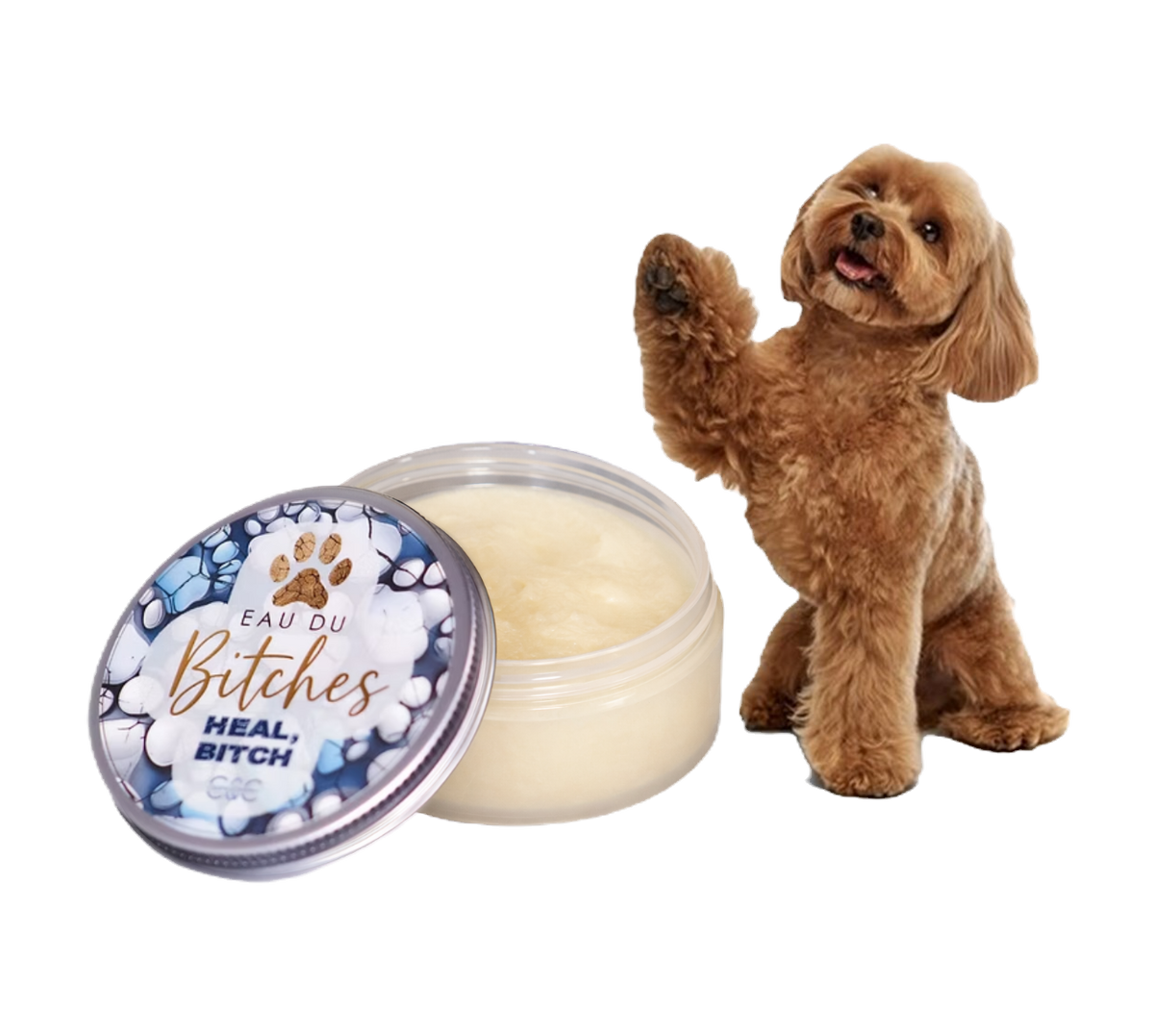 Dog with Heal, Bitch paw butter
