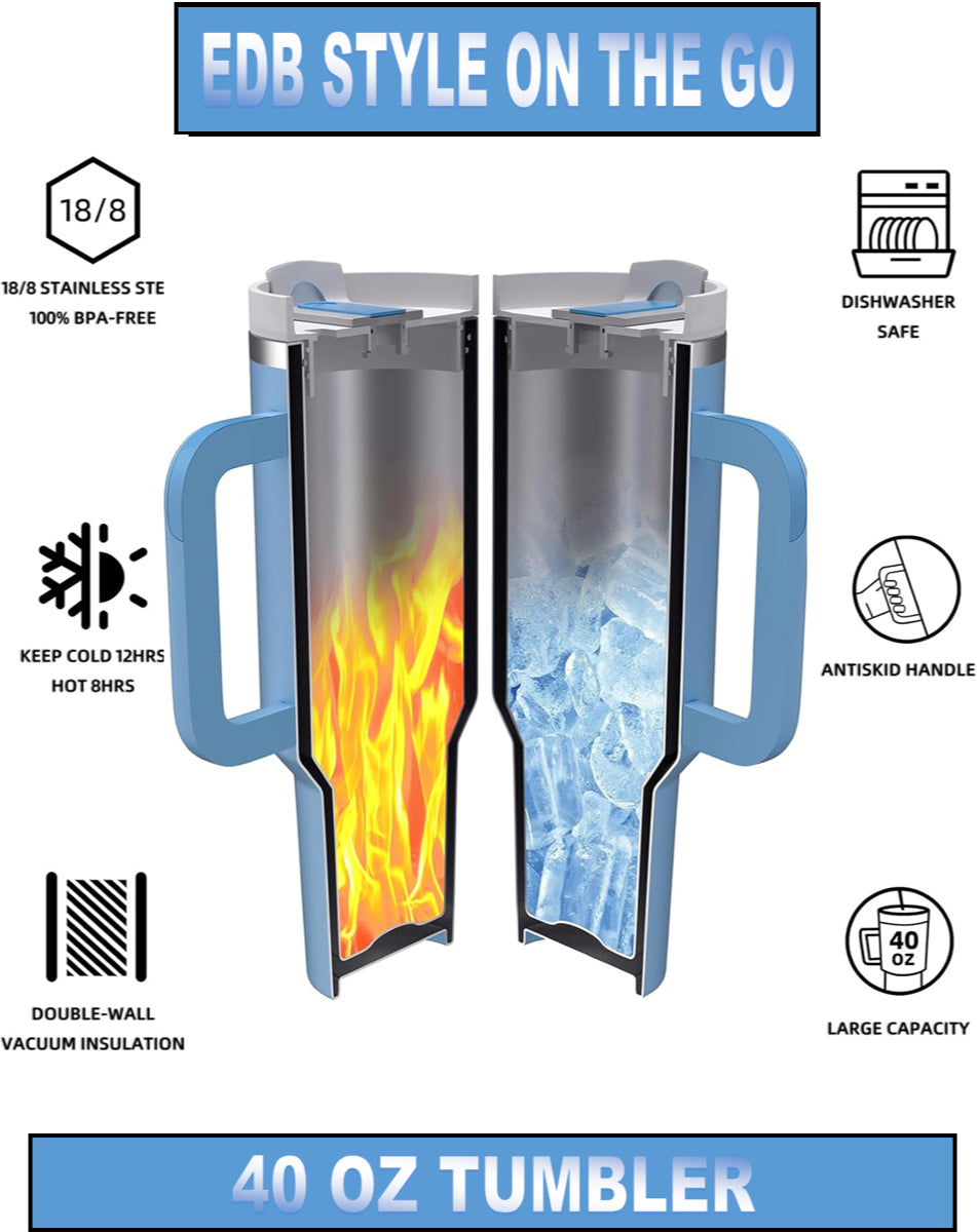 EDB 40 oz Stainless Steel Tumbler-Pewter Blue – Eau Du Bitches, photo 2