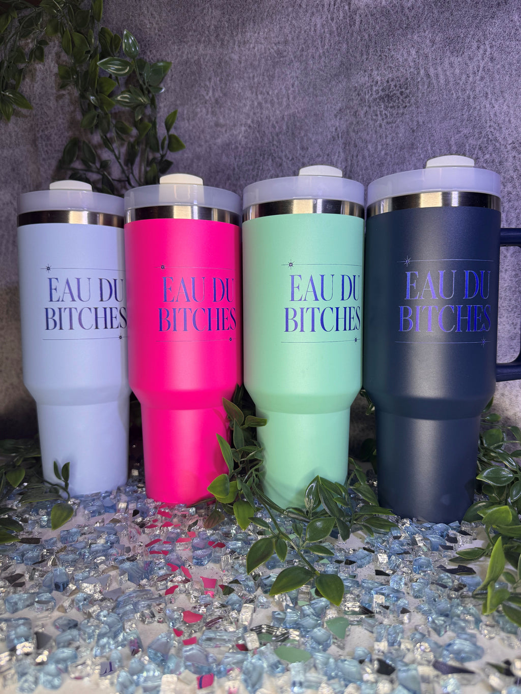 EDB 40 oz Stainless Steel Tumbler-Pewter Blue – Eau Du Bitches, photo 3