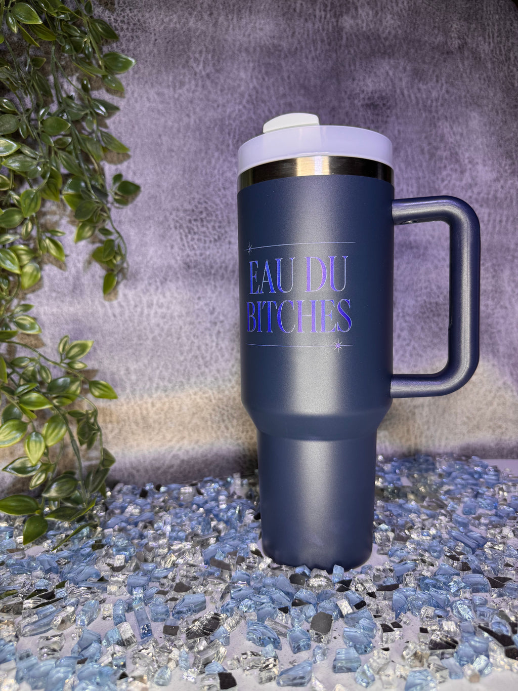 EDB 40 oz Stainless Steel Tumbler-Deep Navy Blue by Eau Du Bitches