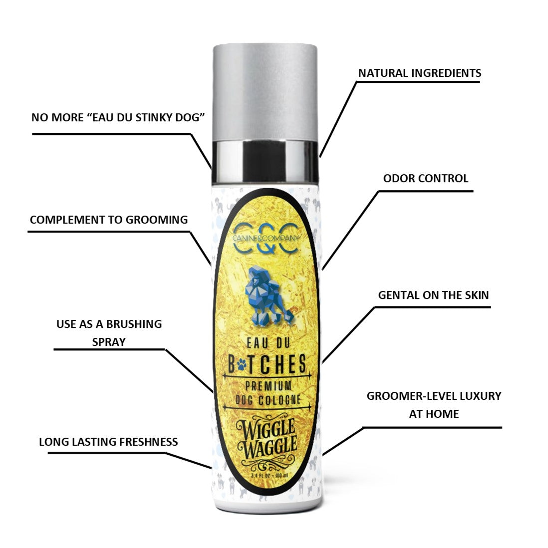 Wiggle Waggle Premium Dog Cologne – Eau Du Bitches, photo 3