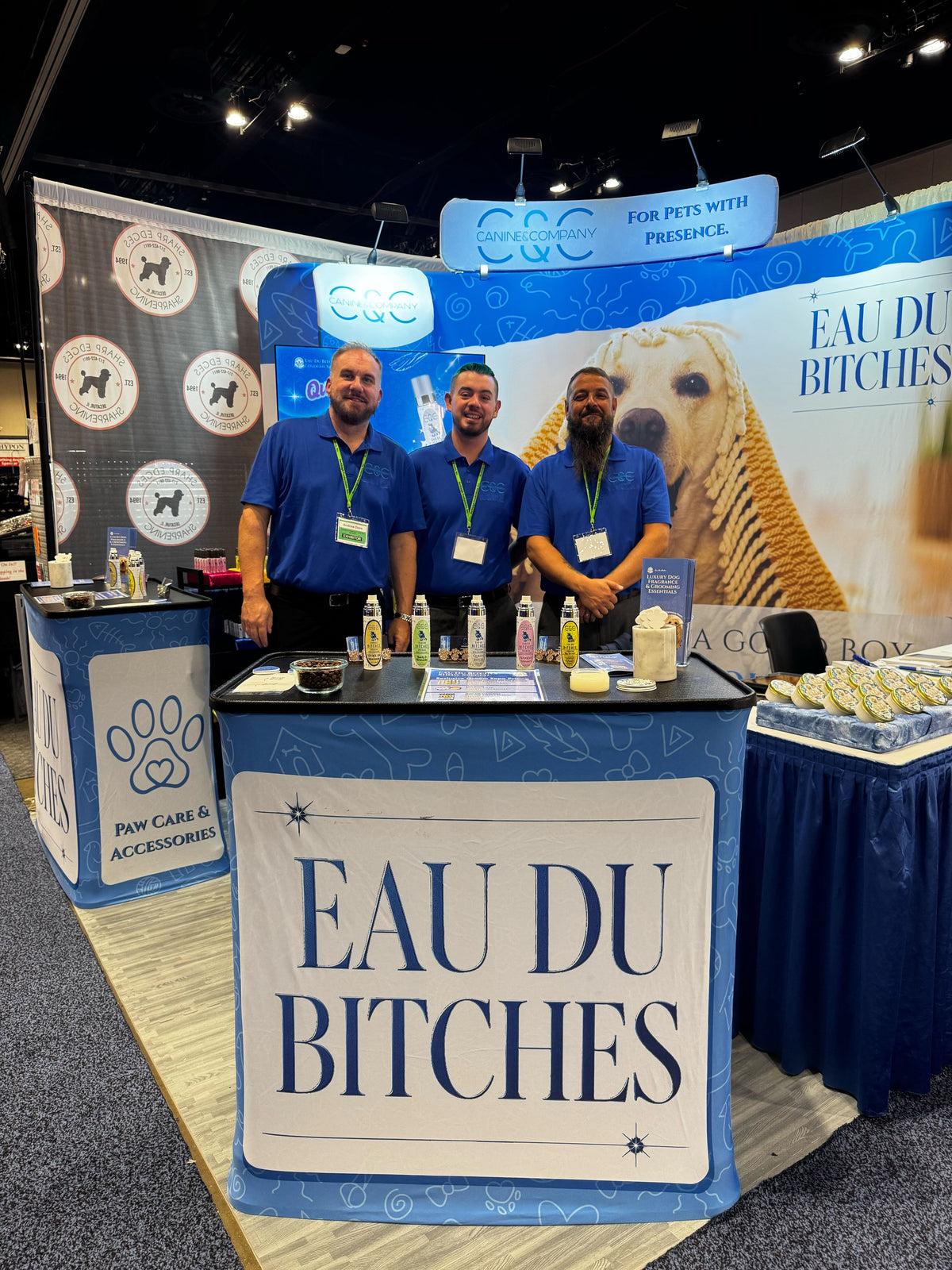 Eau Du Bitches at a pet expo