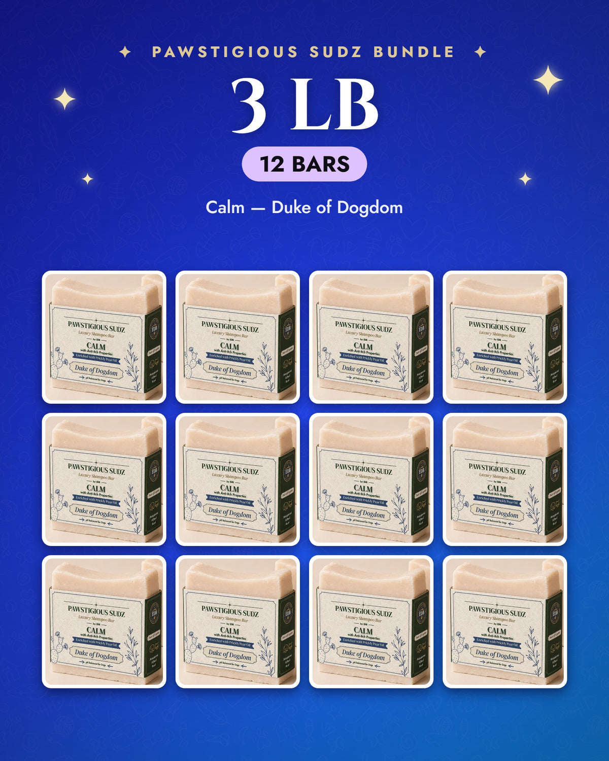 3 lb bundle — 12 Calm — Duke of Dogdom bars