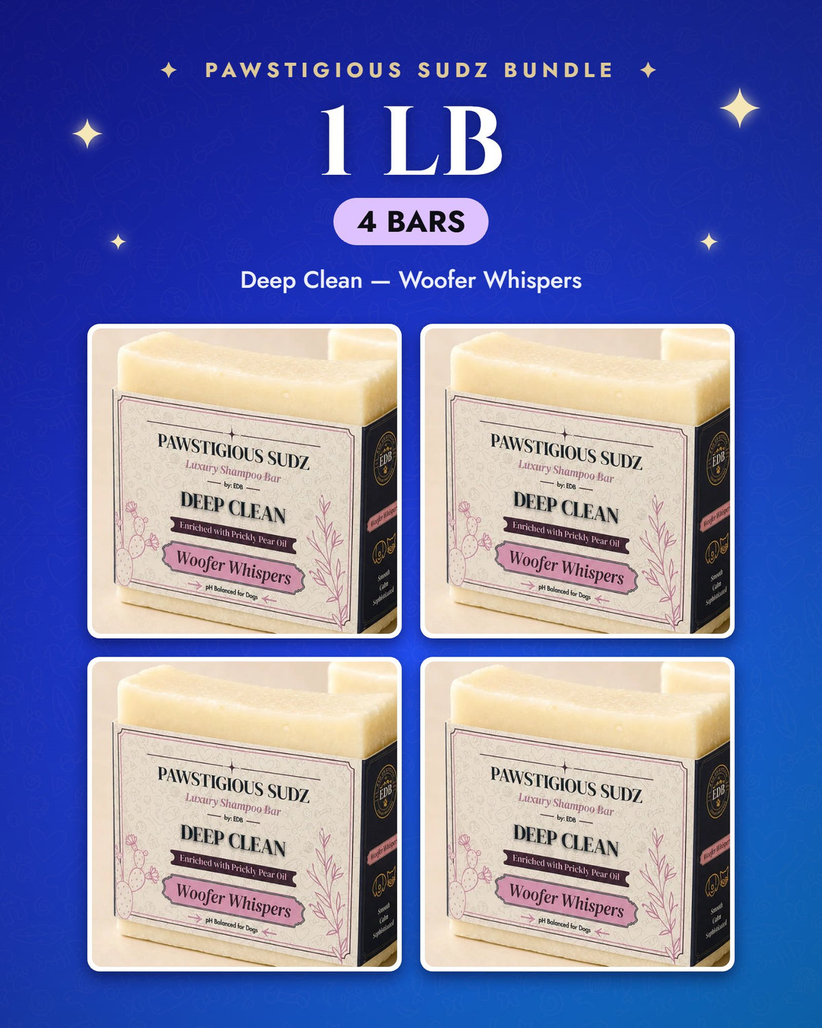 1 lb bundle — 4 Deep Clean — Woofer Whispers bars