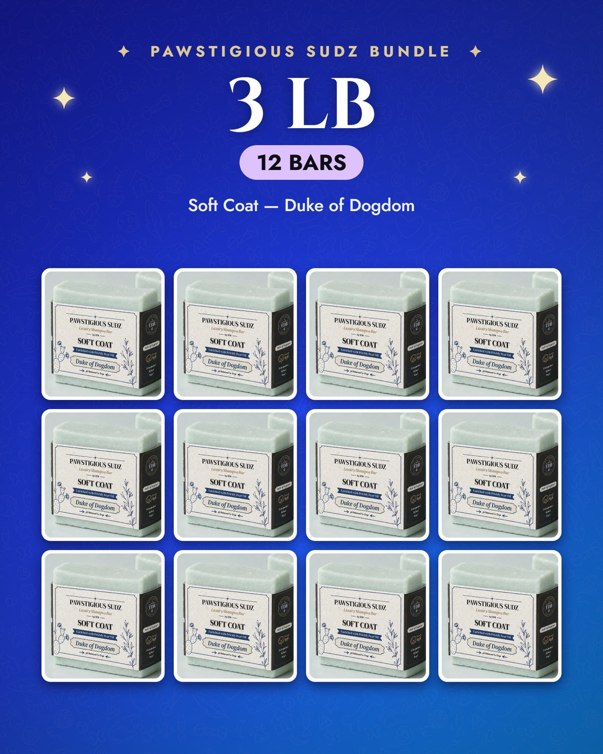 3 lb bundle — 12 Soft Coat — Duke of Dogdom bars