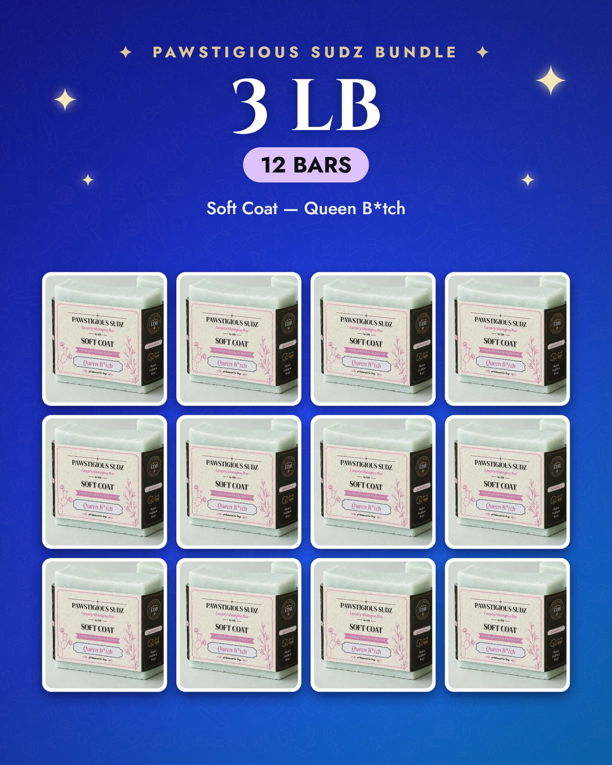 3 lb bundle — 12 Soft Coat — Queen B*tch bars