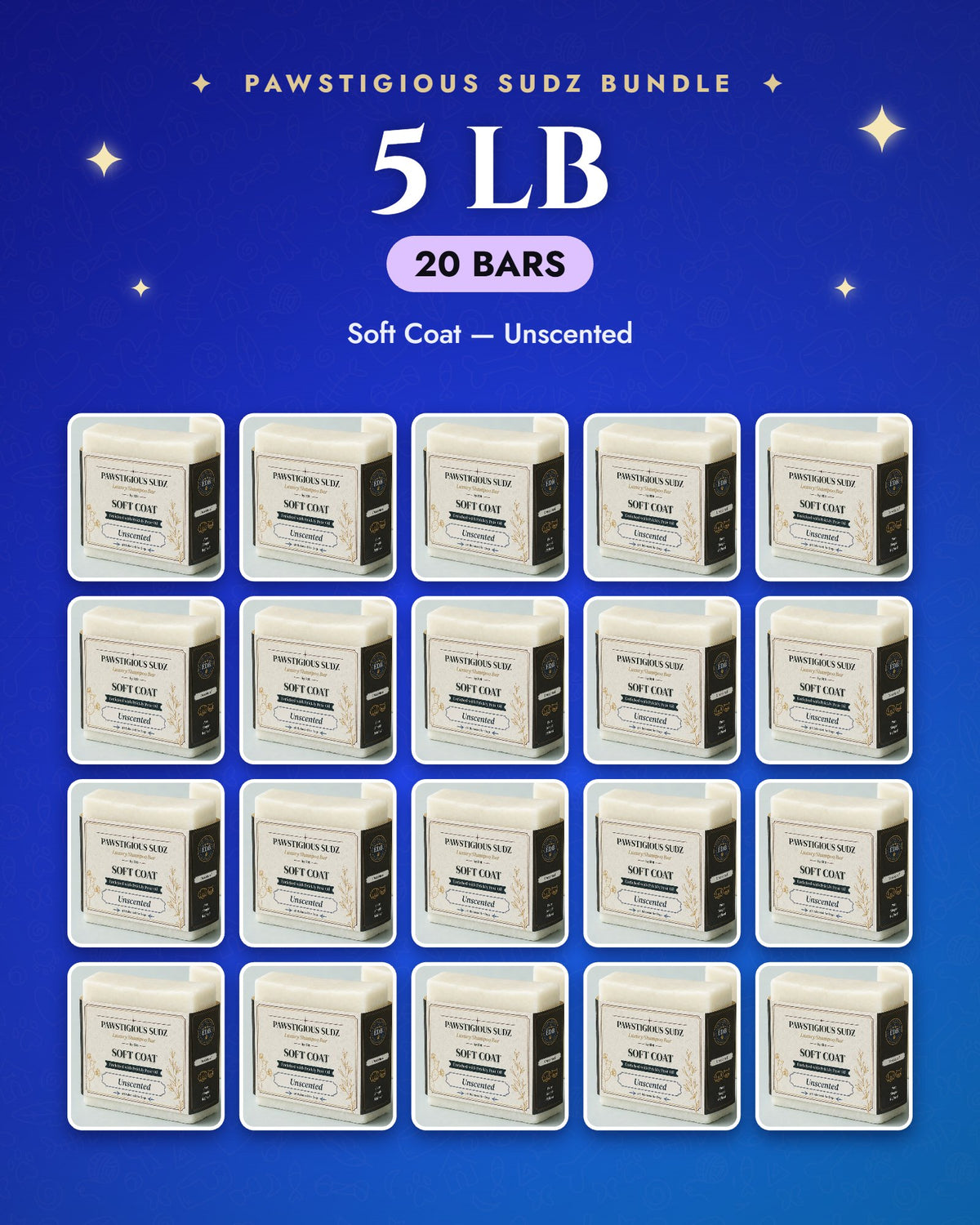 5 lb bundle — 20 Soft Coat — Unscented bars